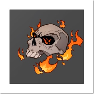 Fire skull Posters and Art